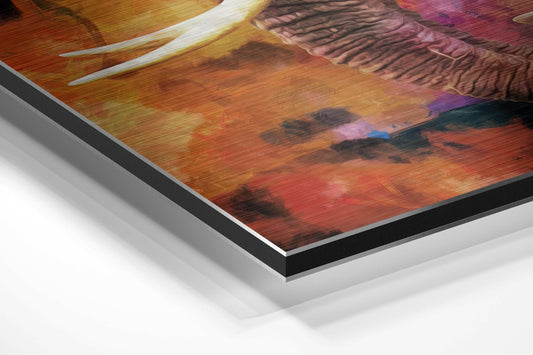 Elephant Brushed Aluminum Wall Art