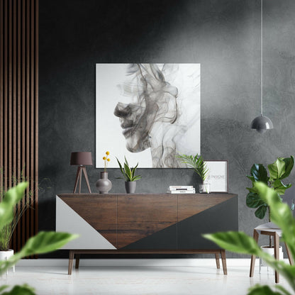 Smoked face metal wall art