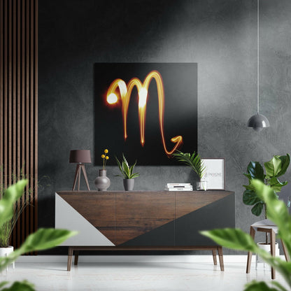Amber Scorpio zodiac symbol metal wall art