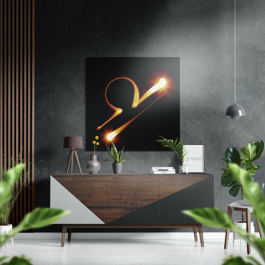 Libra zodiac glyph metal wall art