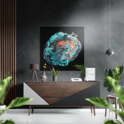 Dance of Green metal wall art brushed aluminum