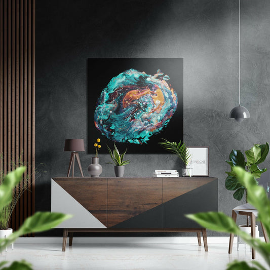 Dance of Green metal wall art brushed aluminum