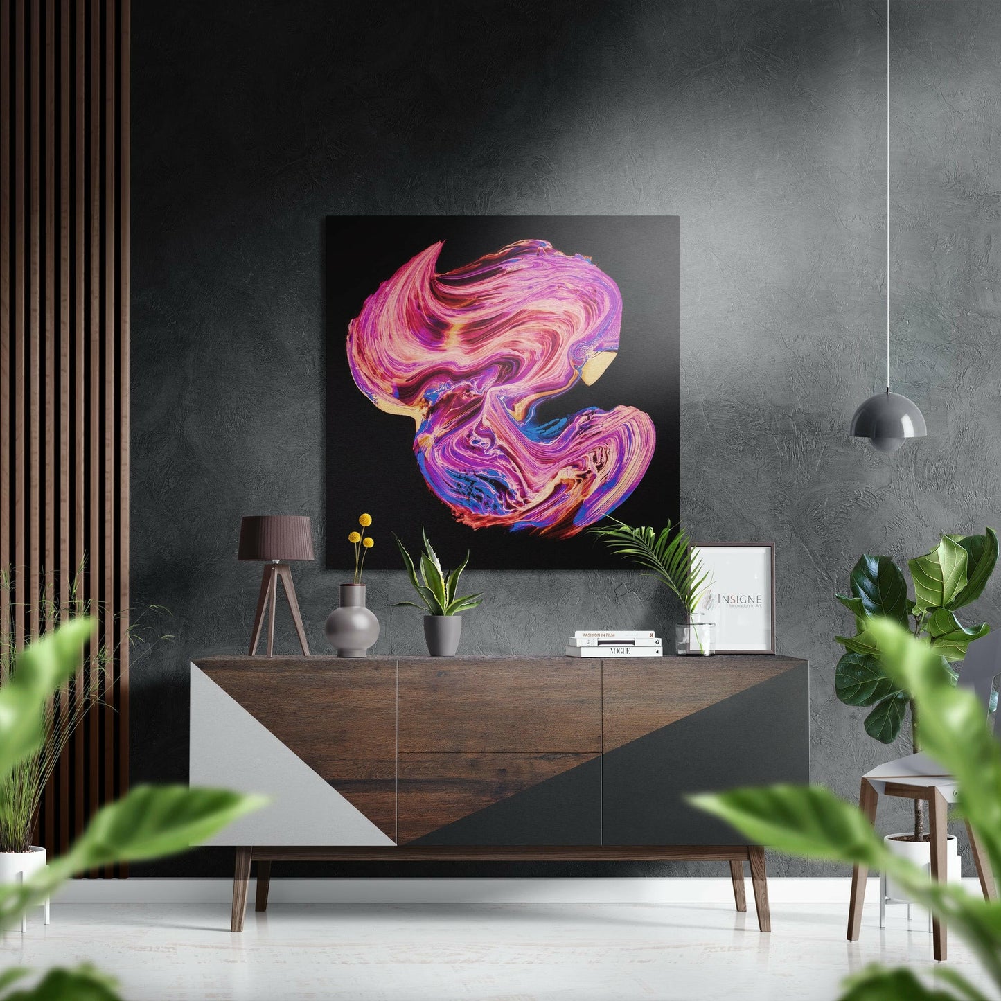 Dance of Pink metal wall art brushed aluminum