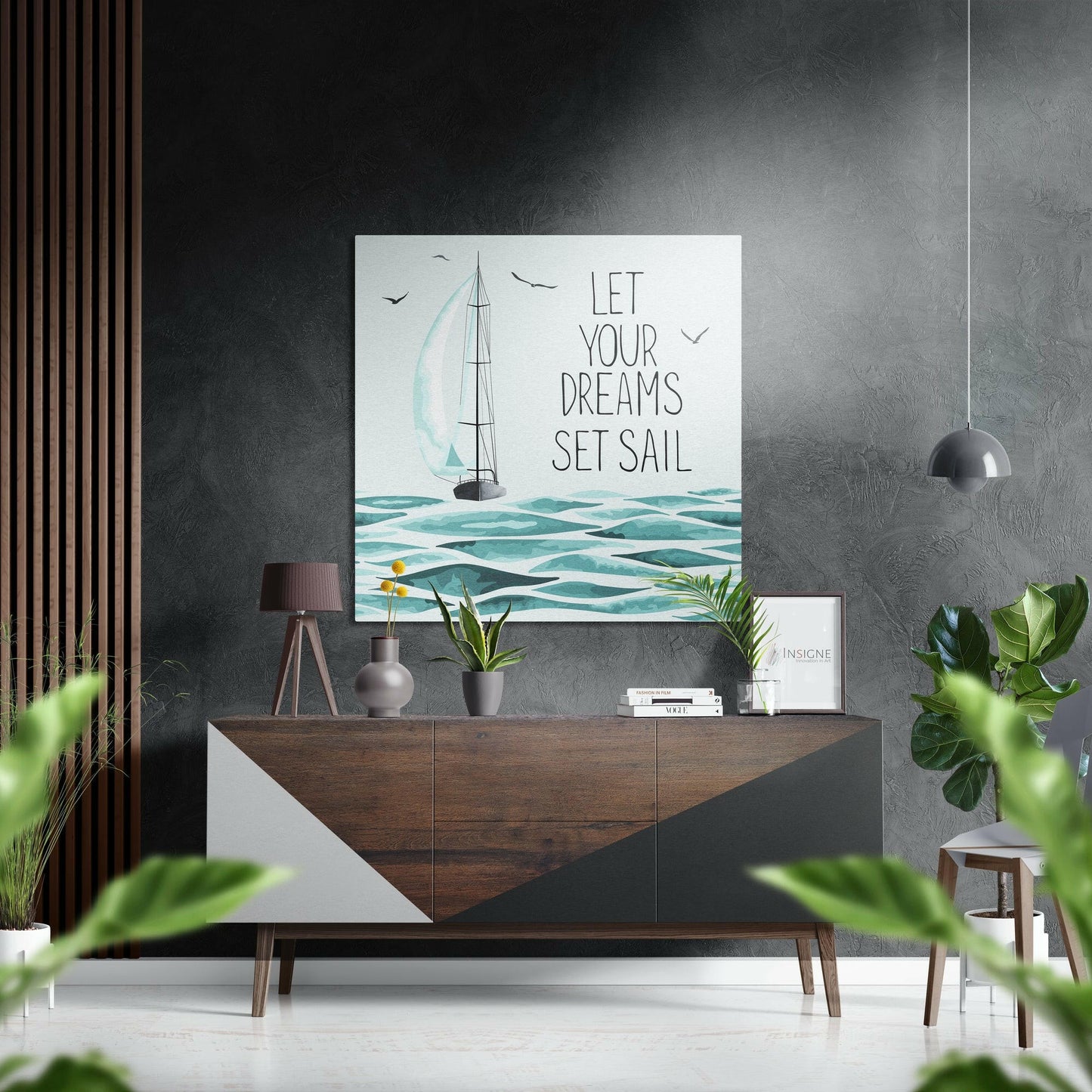 Let Your Dreams typography metal wall art