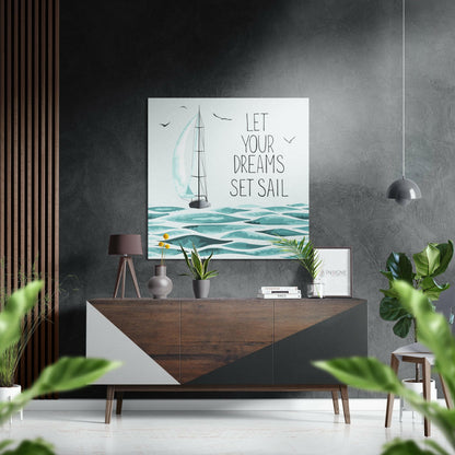 Let Your Dreams typography metal wall art