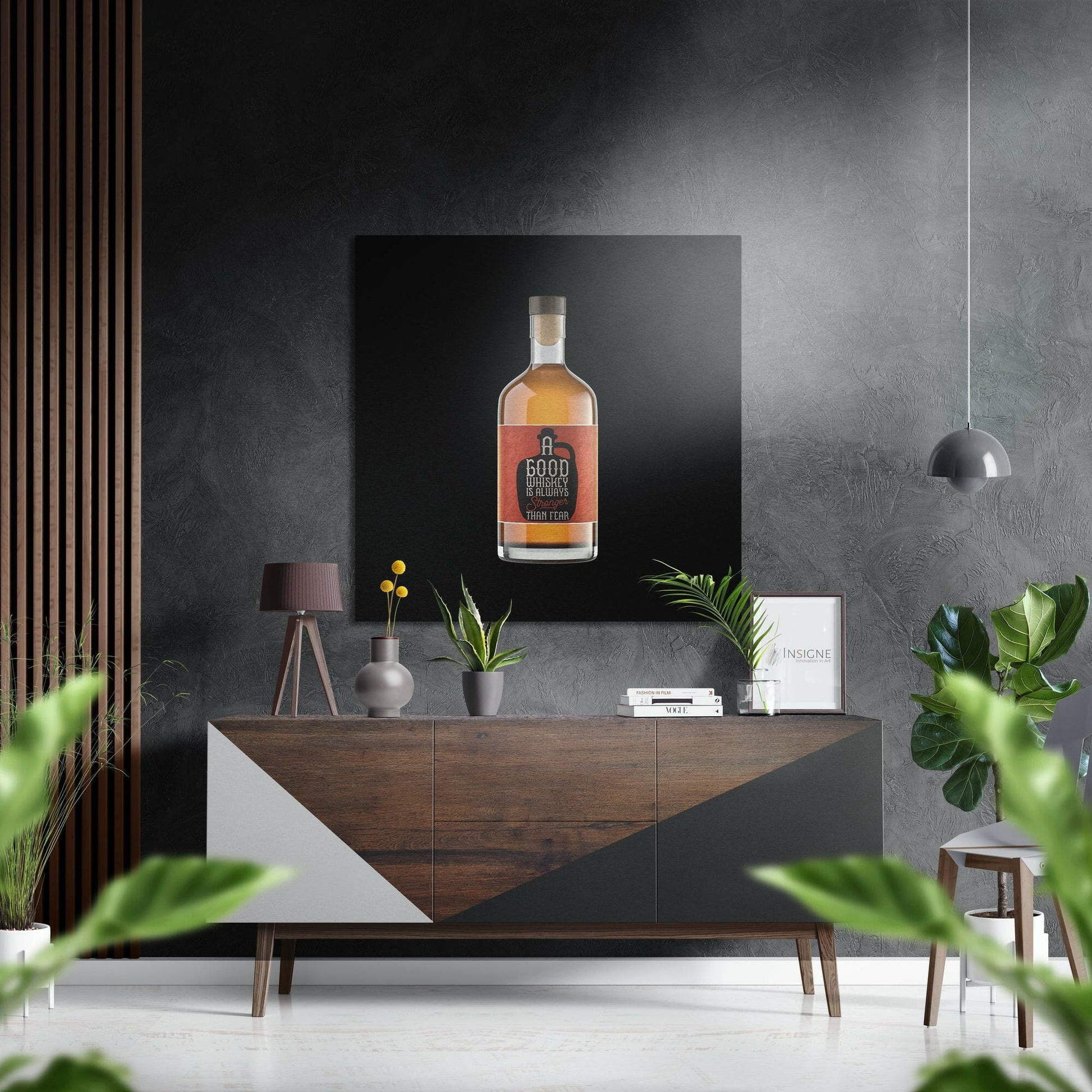 Whiskey Brushed Aluminum Metal Wall Art