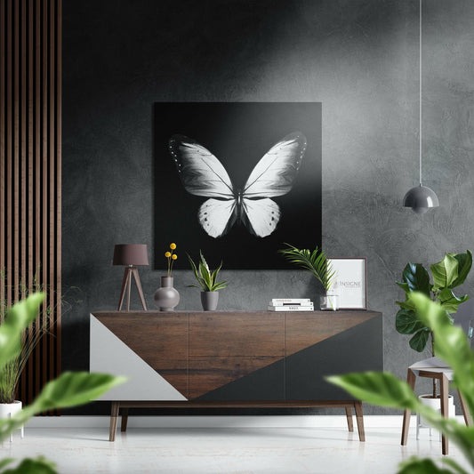 Butterfly brushed aluminum metal wall art