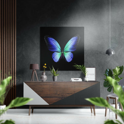 Butterfly brushed aluminum metal wall art