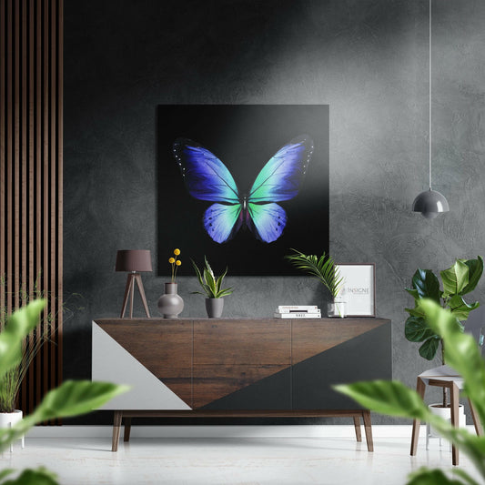 Butterfly brushed aluminum metal wall art