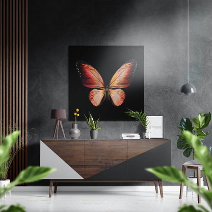 Butterfly metal wall art brushed aluminum print