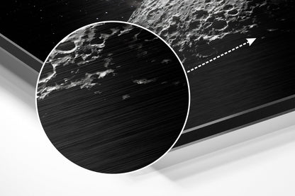 Starlit Crescent Moon Crater Metal Wall Art