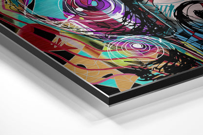 Graffiti Blue Eyes Face Metal Wall Art
