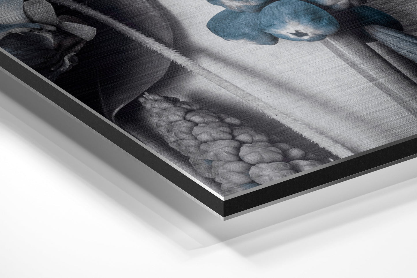 Blue Iris and Berry Botanical Metal Wall Art
