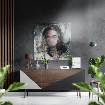 Silence abstract brushed aluminum metal wall art