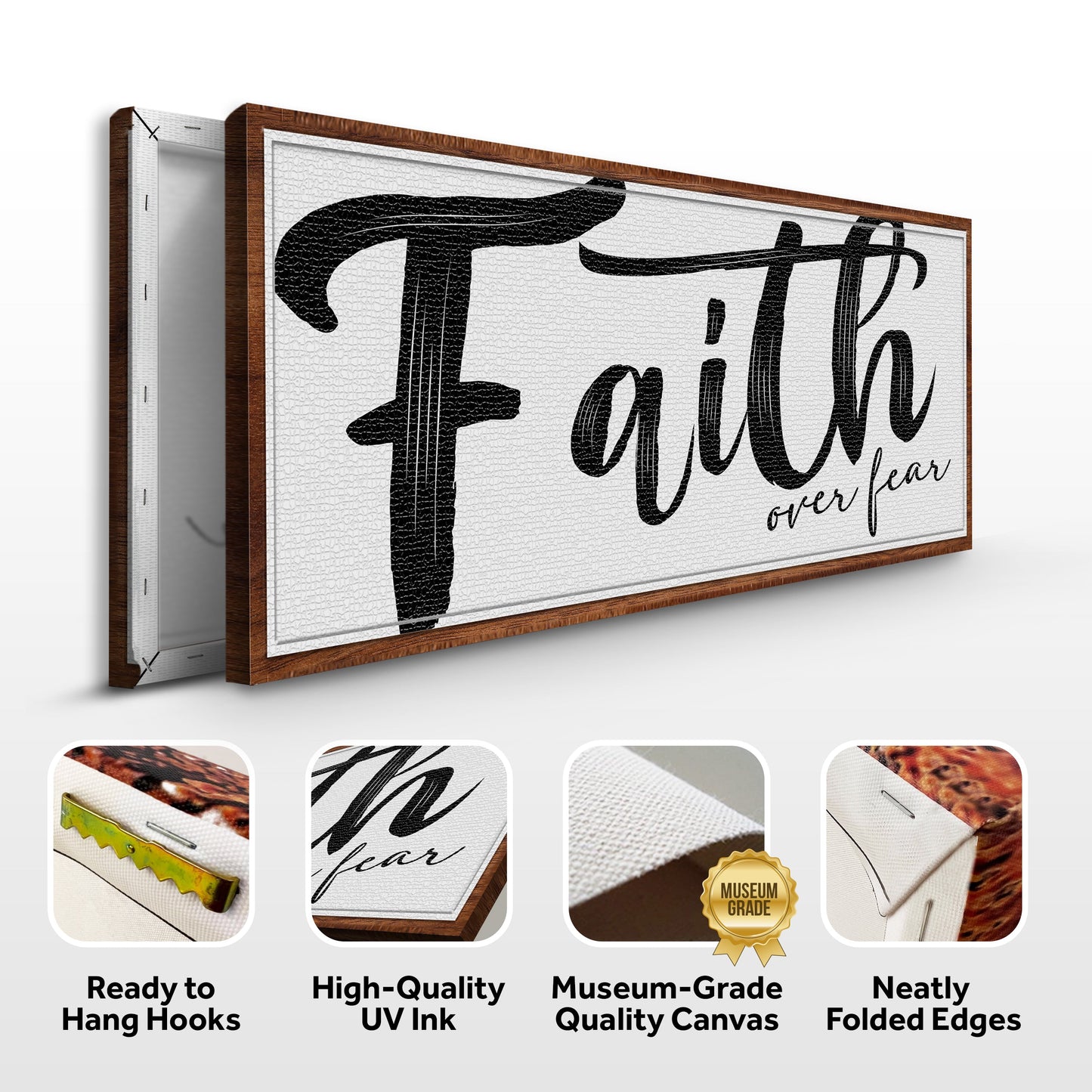 Faith Over Fear Canvas Wall Art Sign II