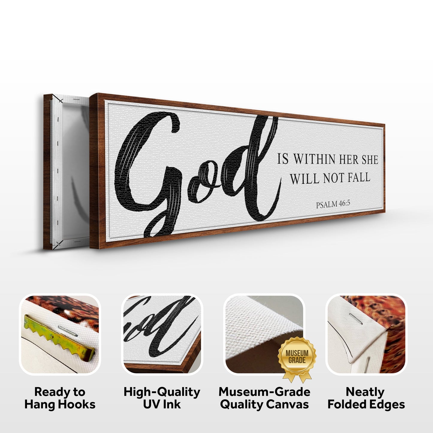 God Is Within Her She Will Not Fall - Psalm 46:5 Canvas Wall Art