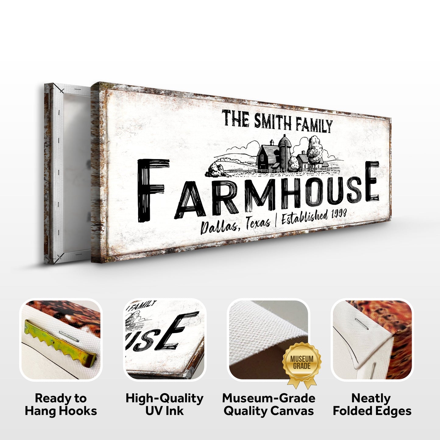 Rustic Farmhouse Canvas Sign XIII