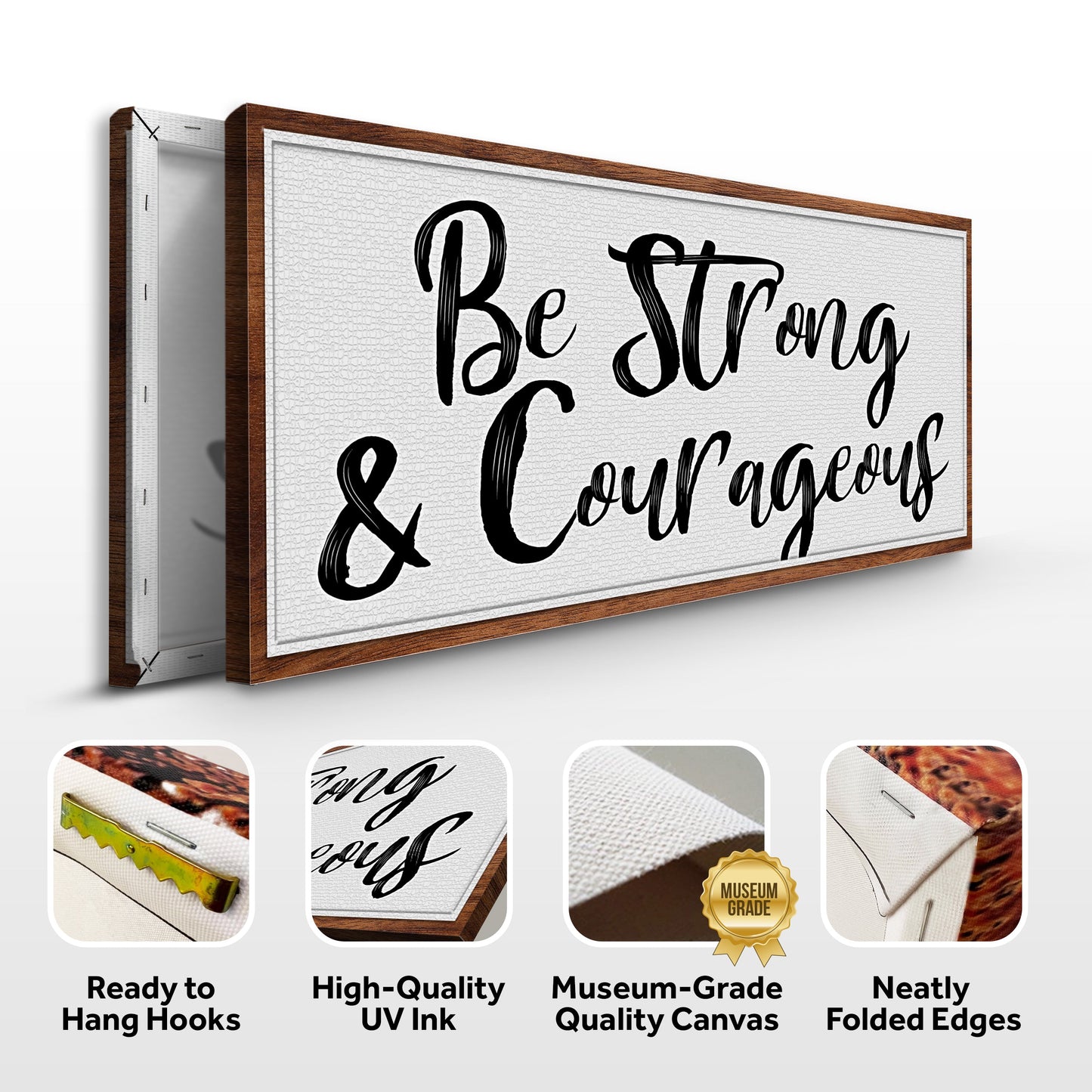 Be Strong And Courageous Faith Sign Canvas Wall Art II