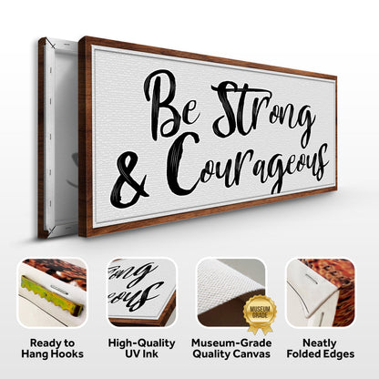 Be Strong And Courageous Faith Sign Canvas Wall Art II