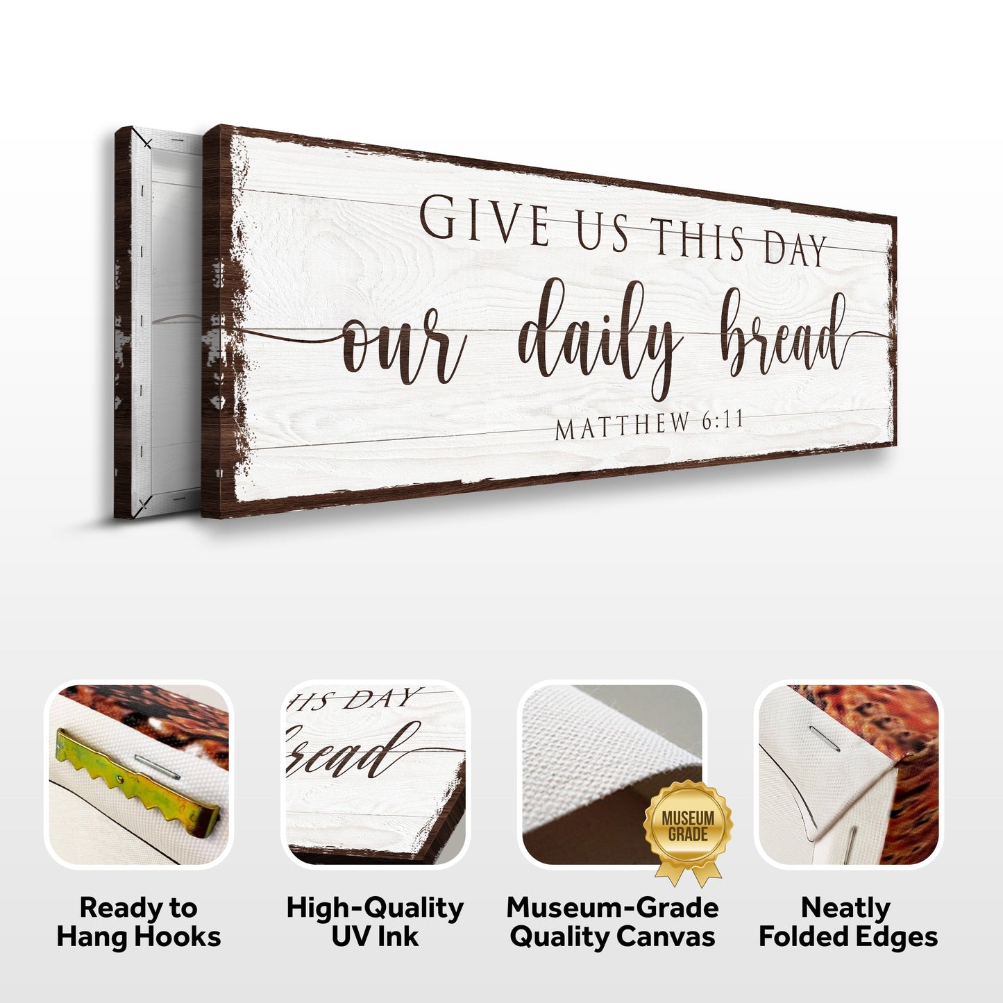 Give Us This Day Our Daily Bread Faith Canvas Sign