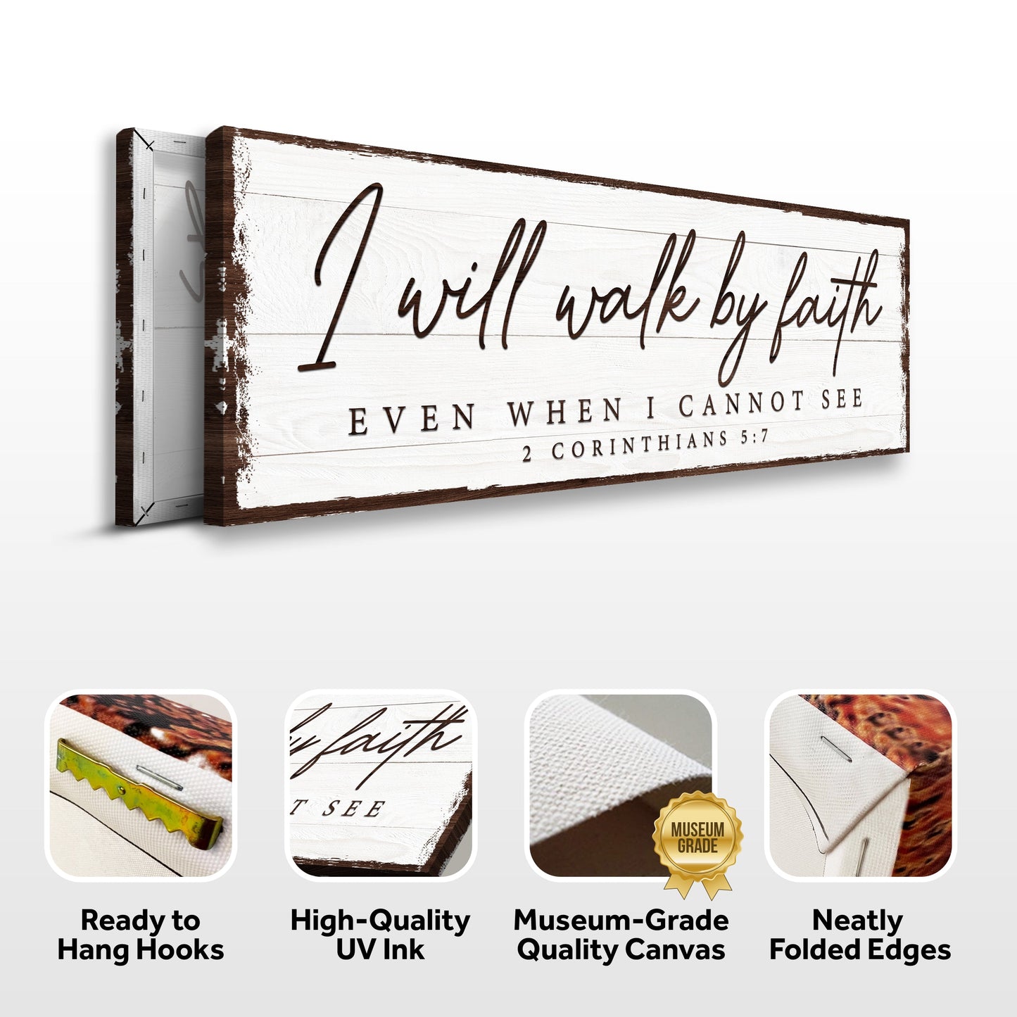 I Will Walk By Faith - 2 Corinthians 5:7 Canvas Wall Art