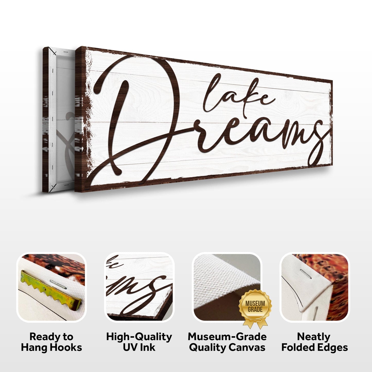 Lake Dreams Canvas Wall Art Sign