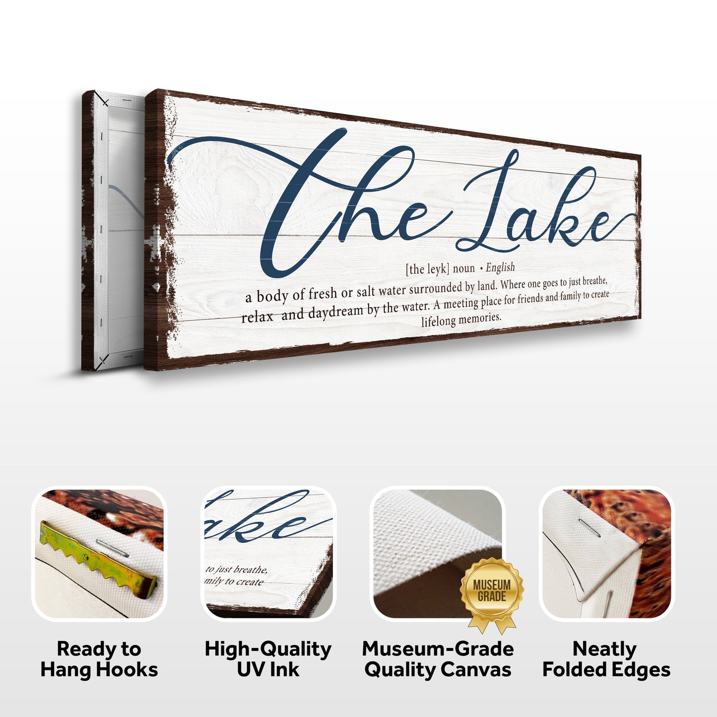 Definition of Lake Canvas Wall Art Sign