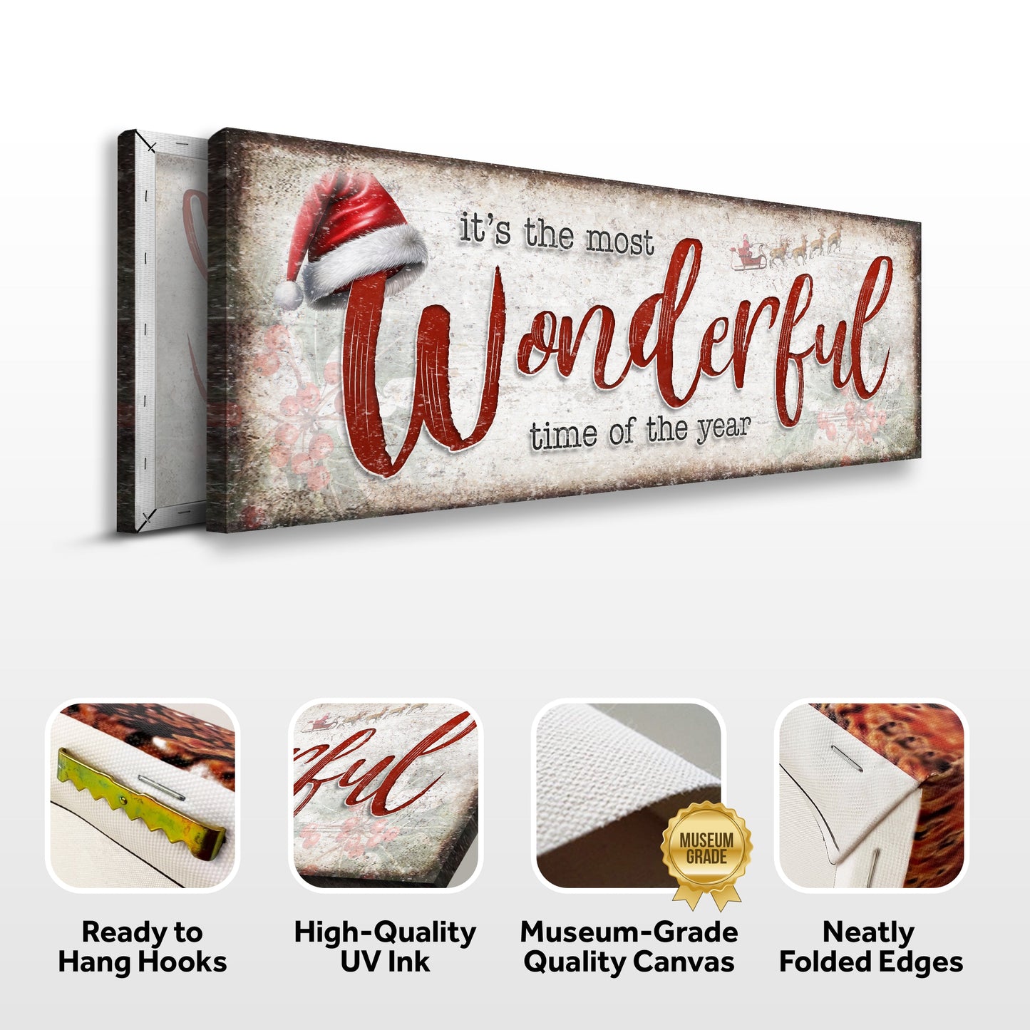 Christmas Wall Art Canvas Most Wonderful Time of Year