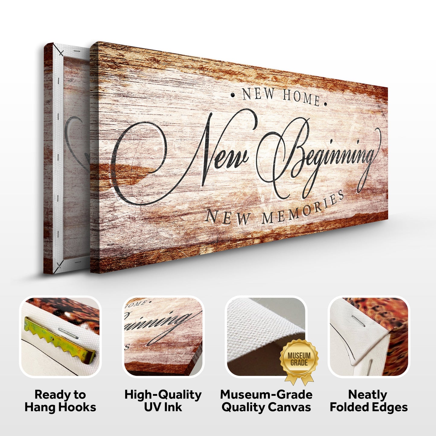 New Home New Beginning New Memories Canvas Wall Art