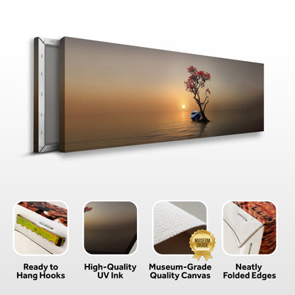 Lone Tree Landscape Canvas Wall Art IV