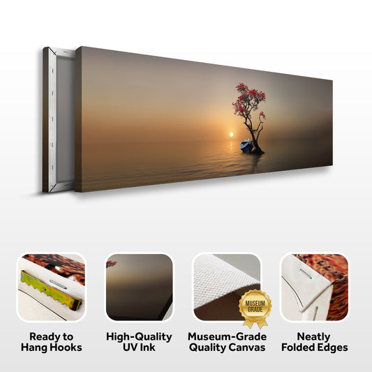 Lone Tree Landscape Canvas Wall Art IV