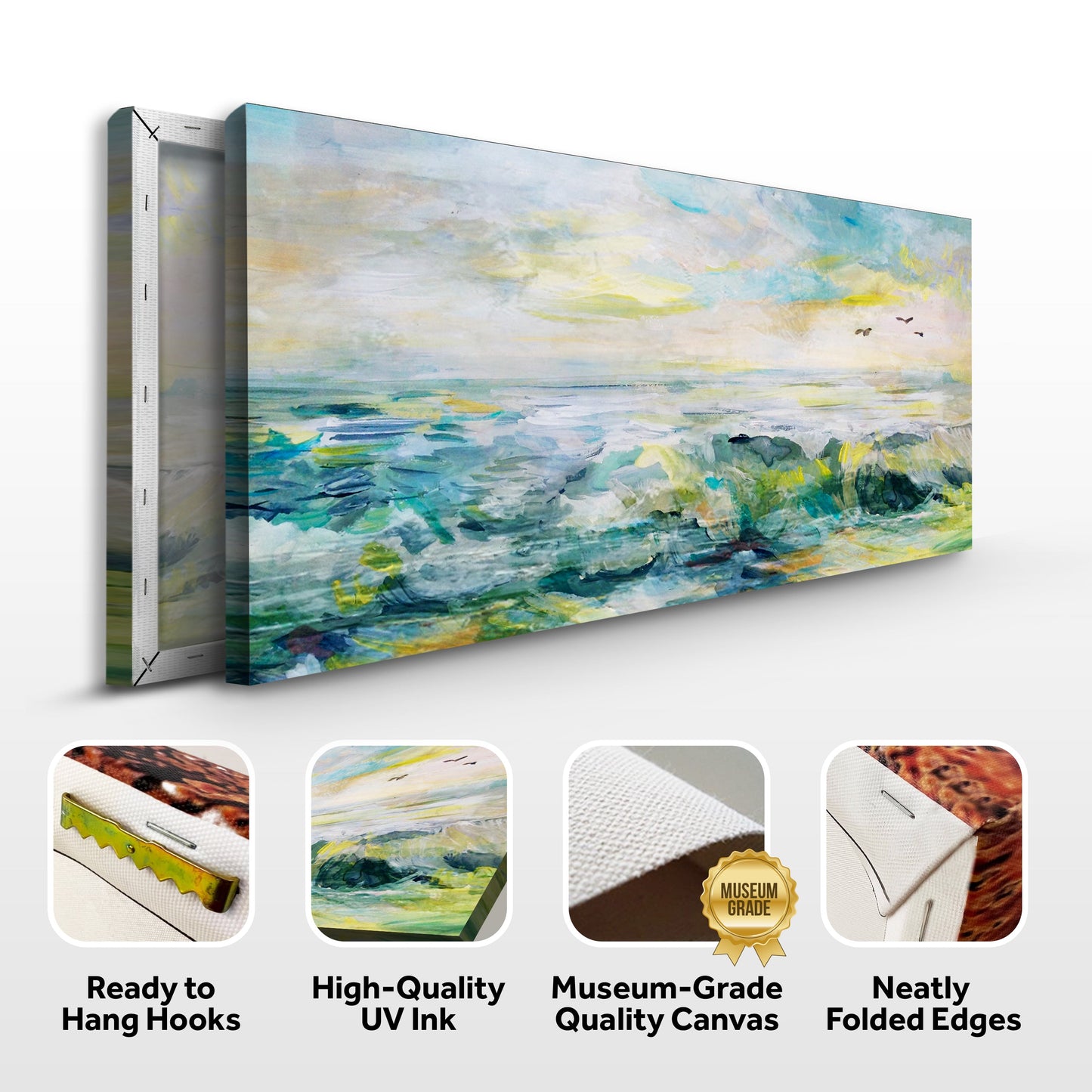 Rocks Sea And Sky Coastal Canvas Wall Art