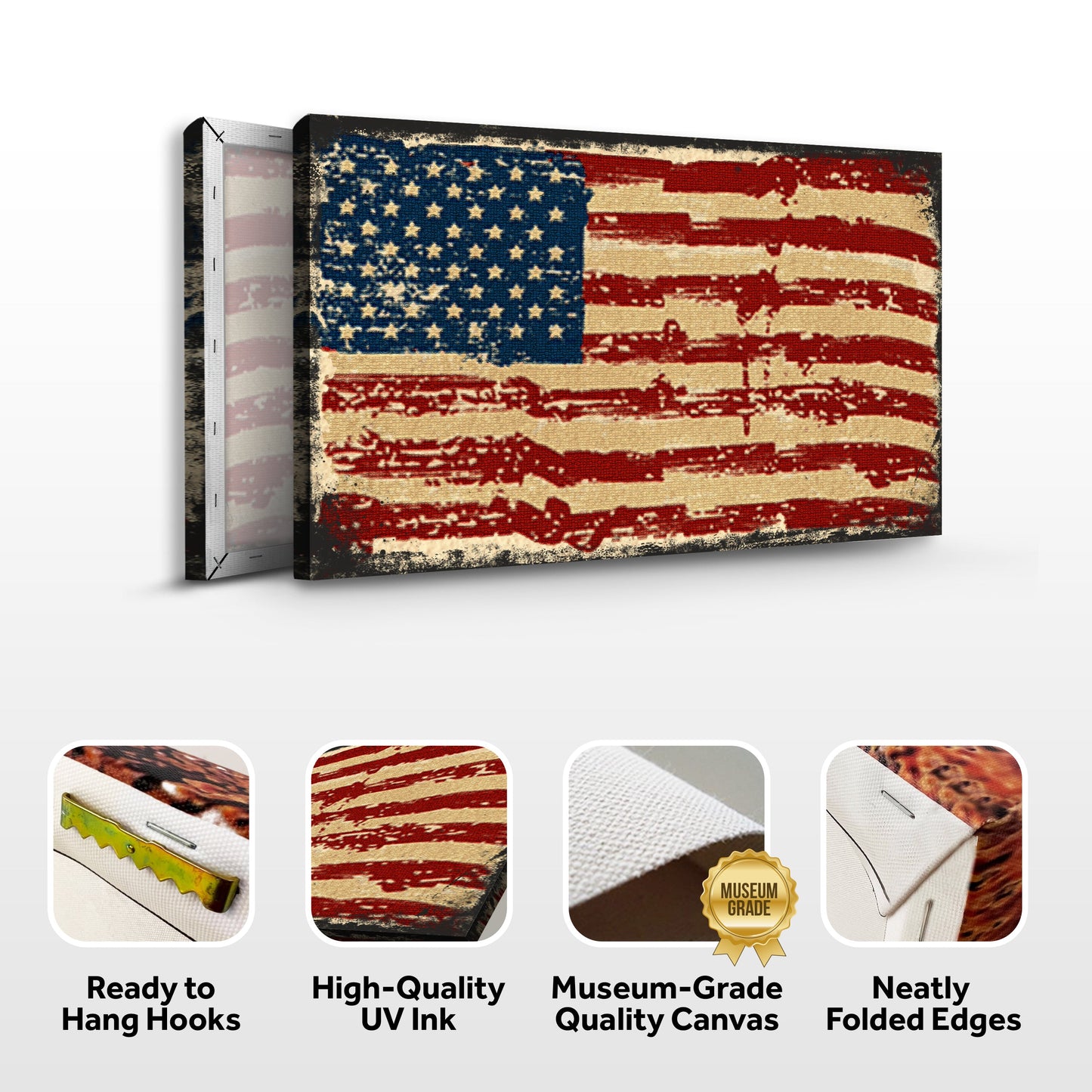American Flag Patriotic Canvas Wall Art