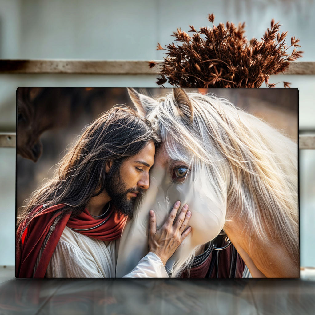 Jesus and Horse Faith Canvas Wall Art