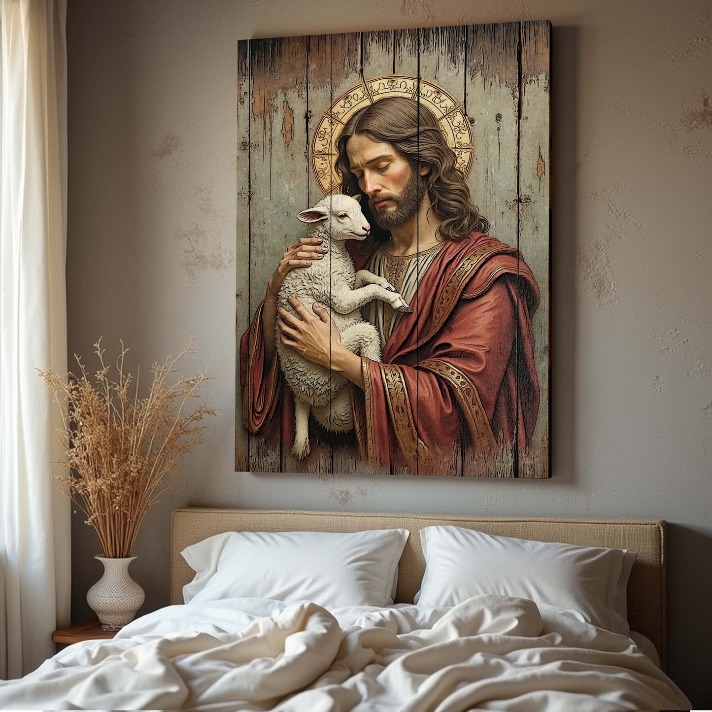 Jesus the Good Shepherd Canvas Wall Art