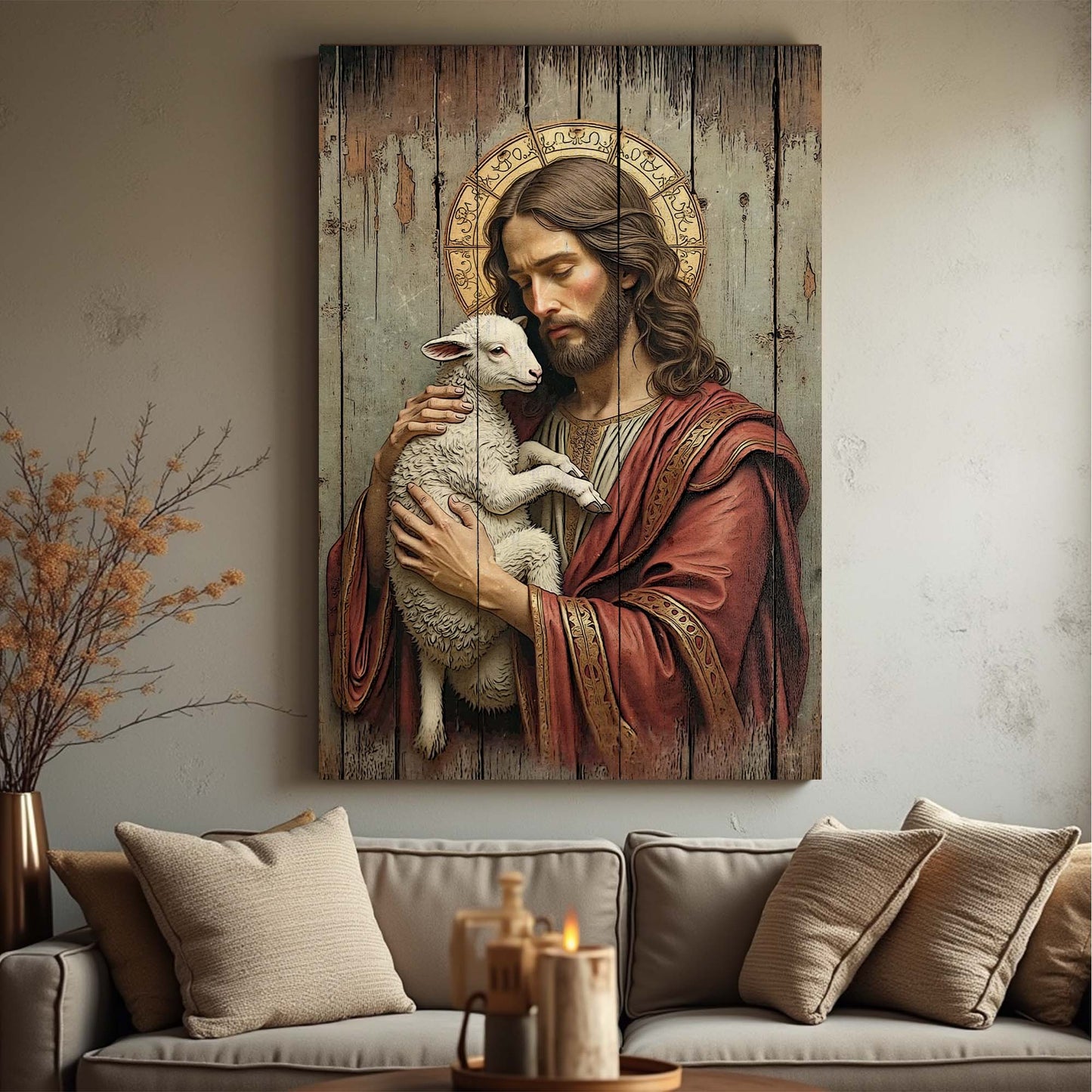 Jesus the Good Shepherd Canvas Wall Art