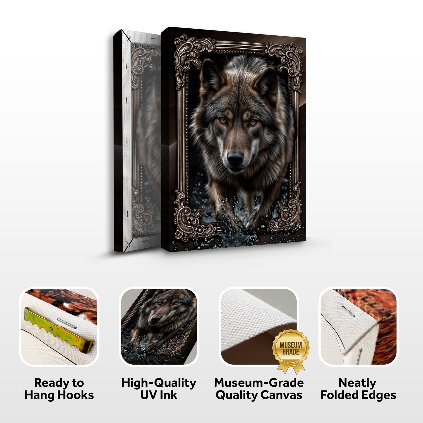 3D Wolf Canvas Wall Decor
