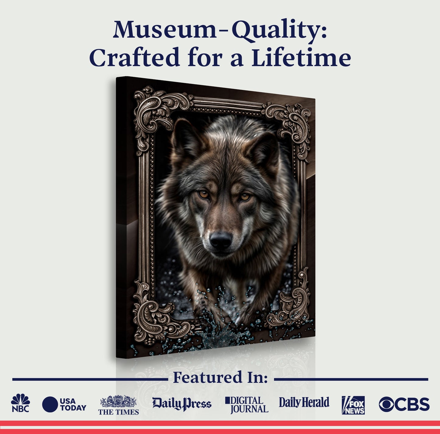 3D Wolf Canvas Wall Decor