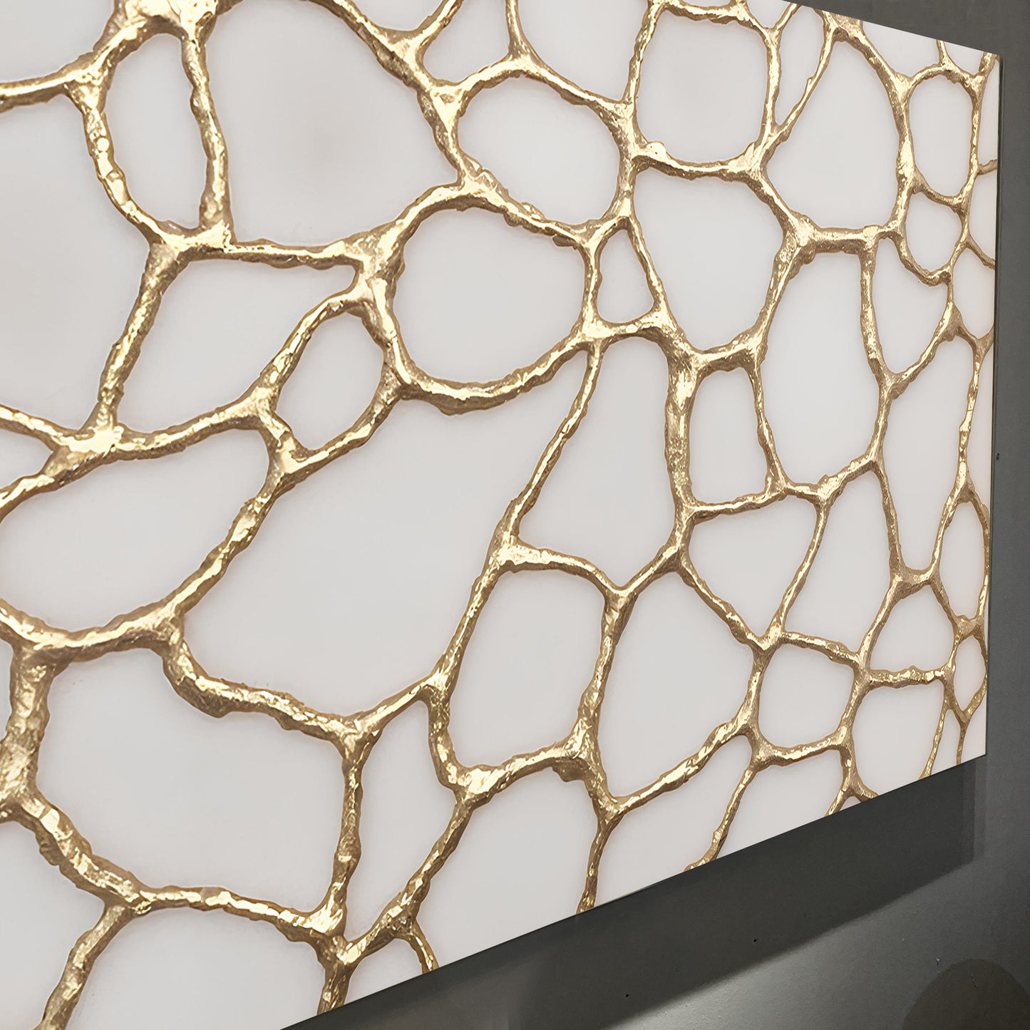 Golden Neurons Abstract Canvas Wall Art - Science Print