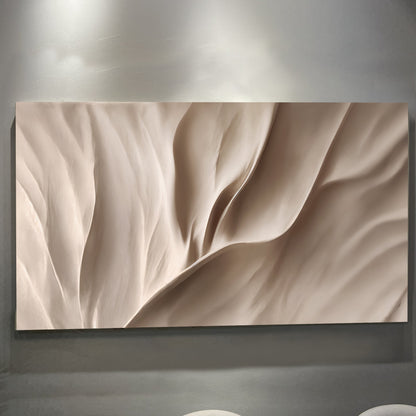 Soft waves coastal canvas wall art in calm neutral tones, ready to hang
