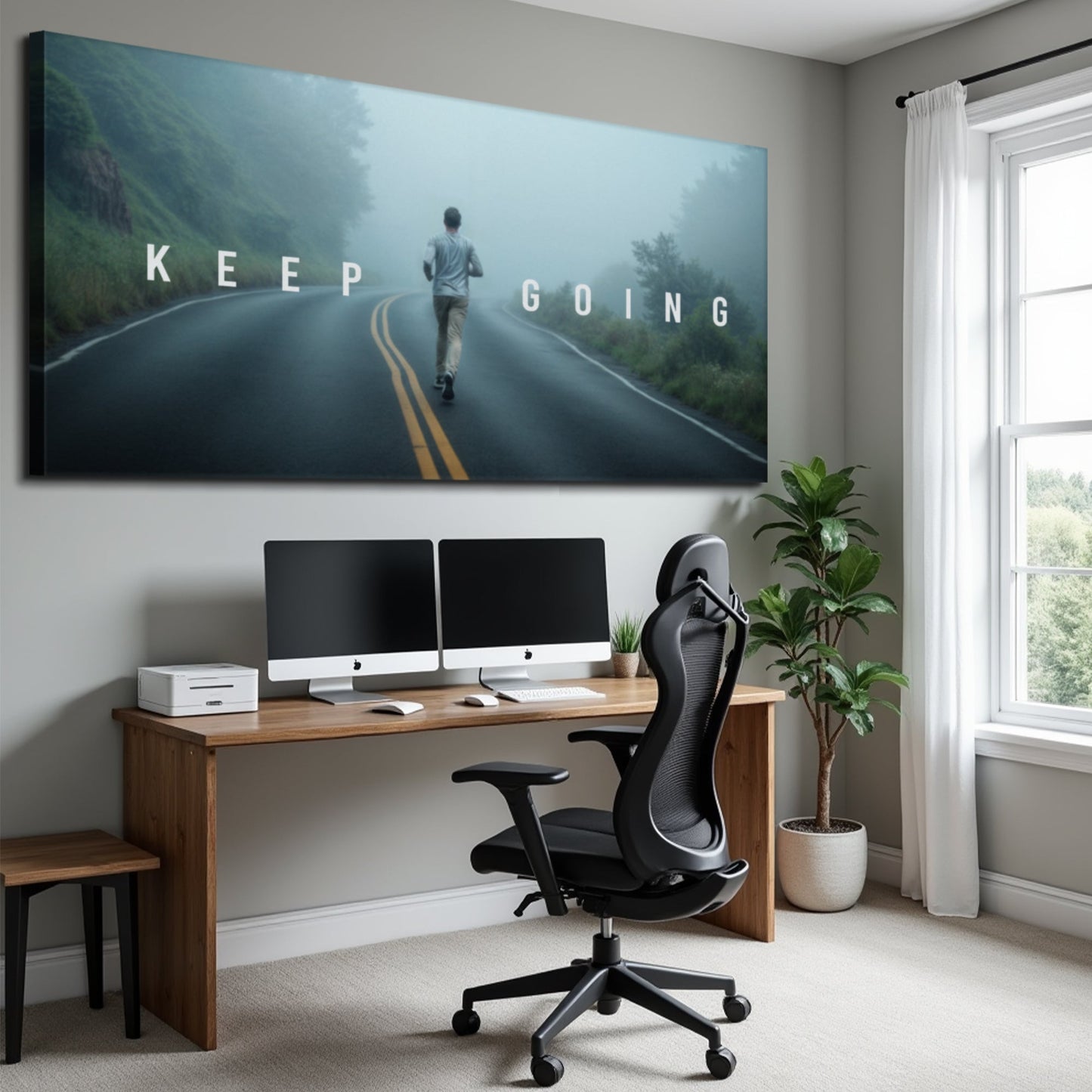Keep Going motivational canvas wall sign - gallery wrapped UV-resistant ink made in USA