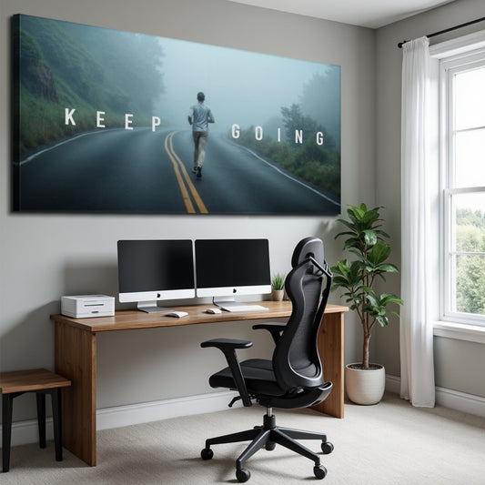Keep Going motivational canvas wall sign - gallery wrapped UV-resistant ink made in USA