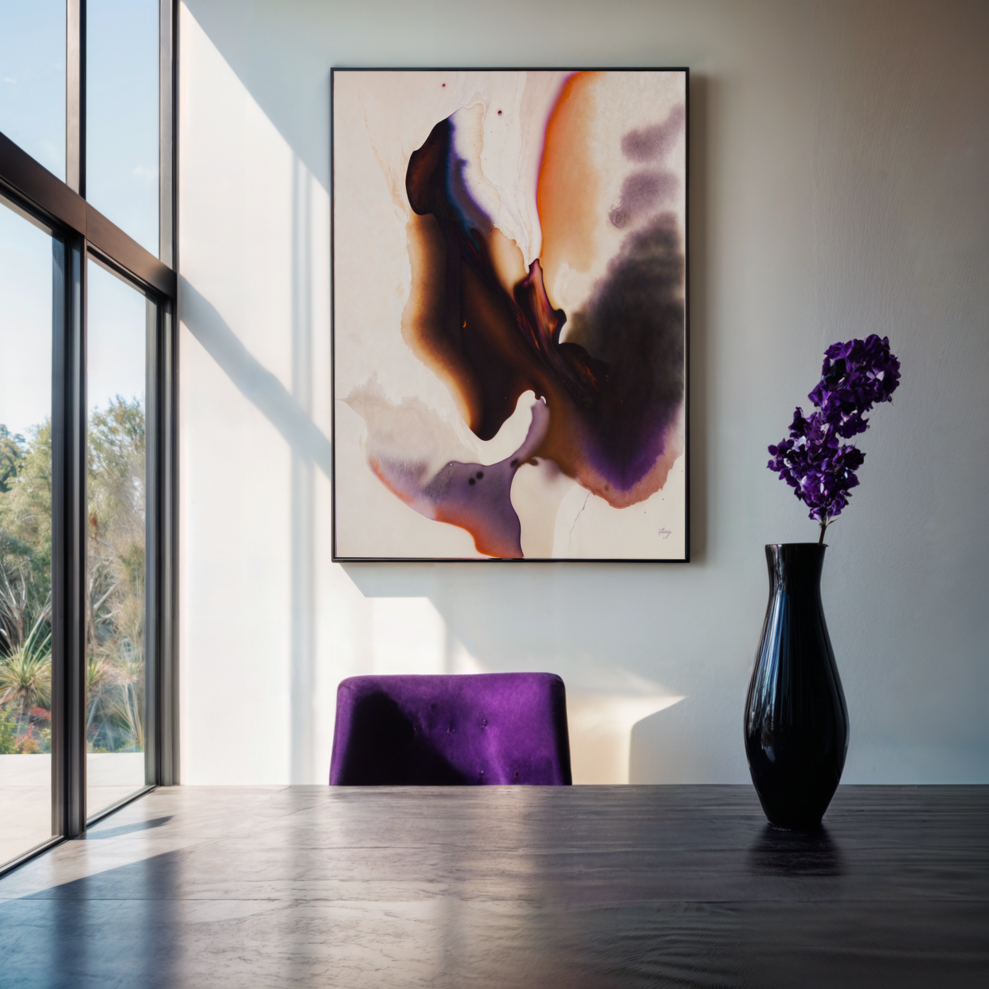 Velvet Bloom III Abstract Canvas Wall Art