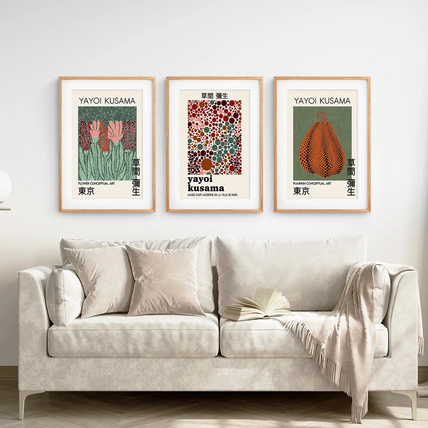 Contemporary Abstract Wall Art Set of 3 Dot Prints