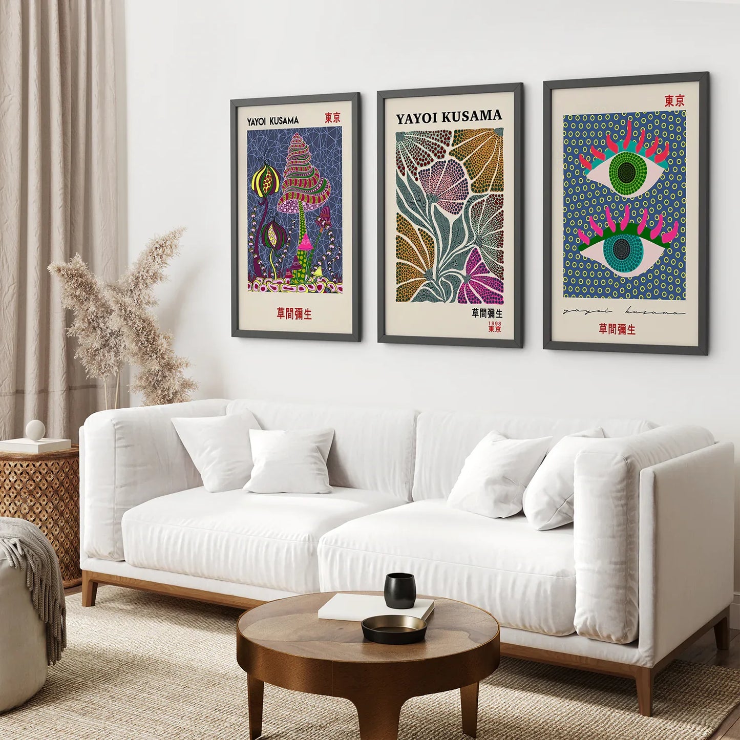 Colorful Museum Wall Art Set of 3 Exhibition Prints