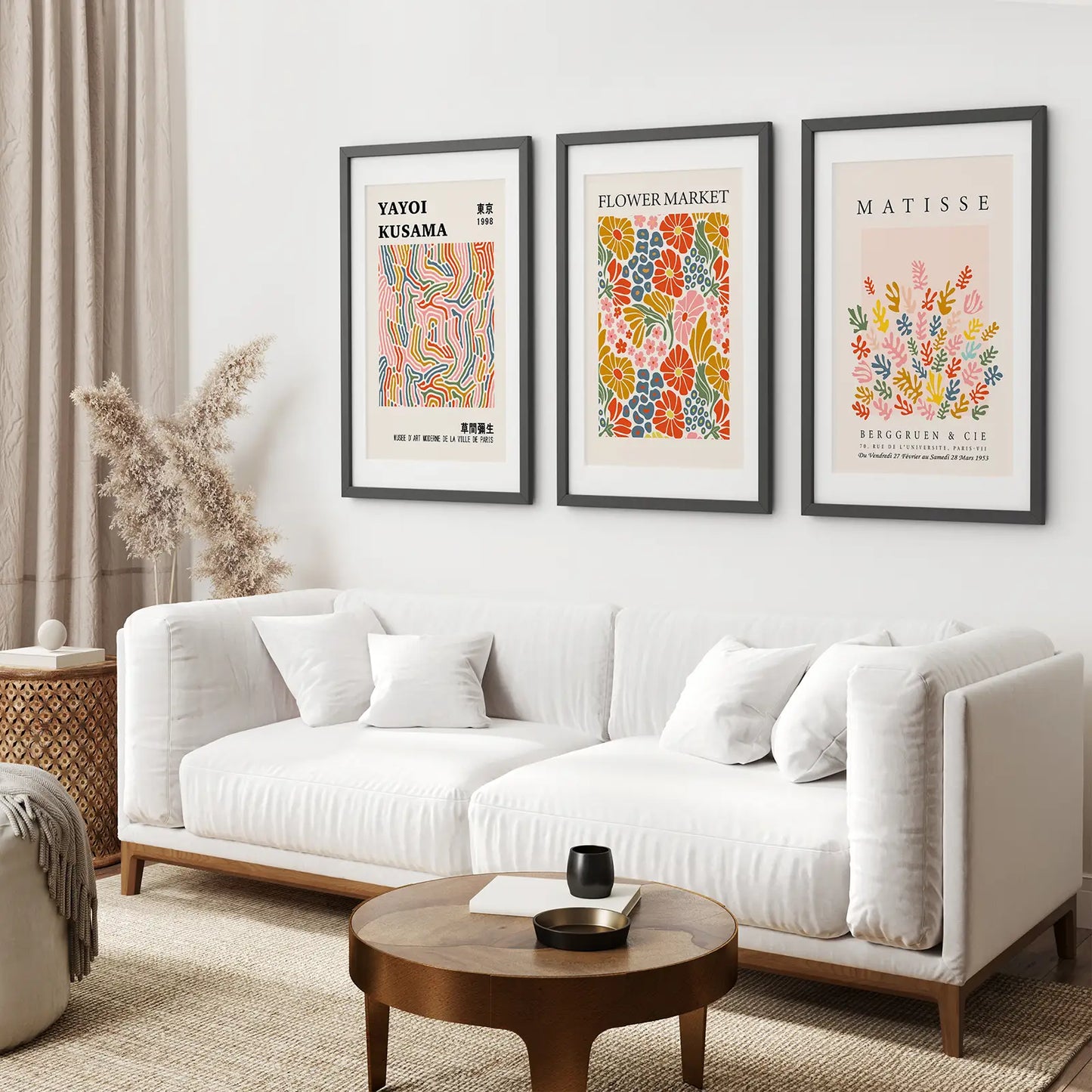 Colorful Abstract Wall Art Set of 3 Modern Prints