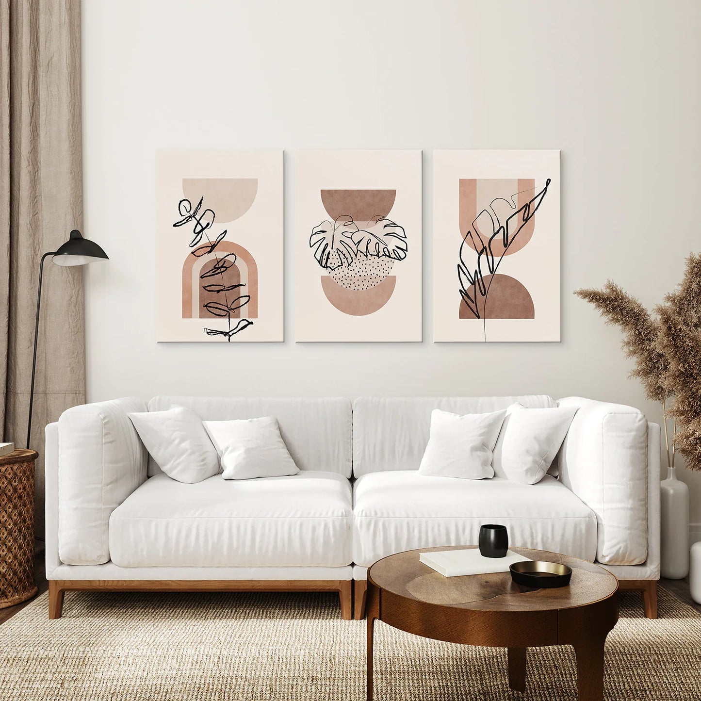 Watercolor Boho Wall Art Set of 3, Terracotta Plant Prints
