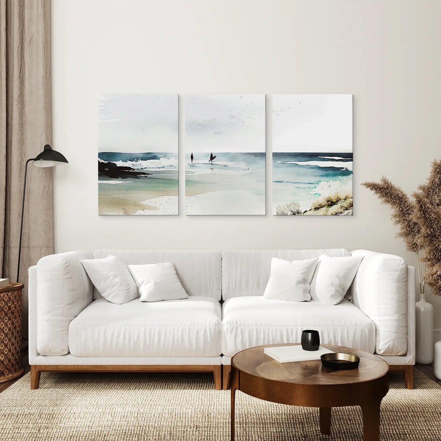Navy Blue Coastal Wall Art Set of 3 Beach House Prints