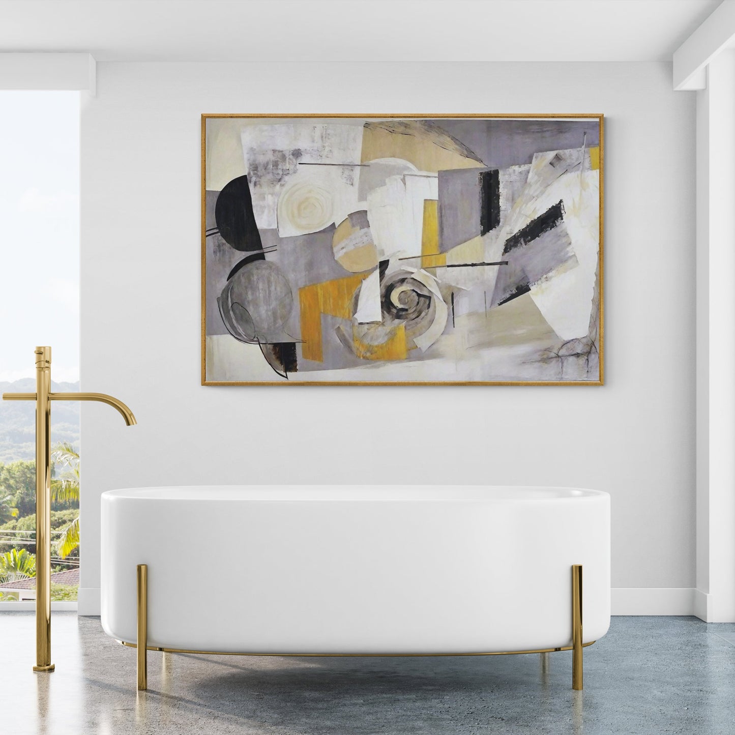 Focus Geometric Abstract Canvas Wall Art