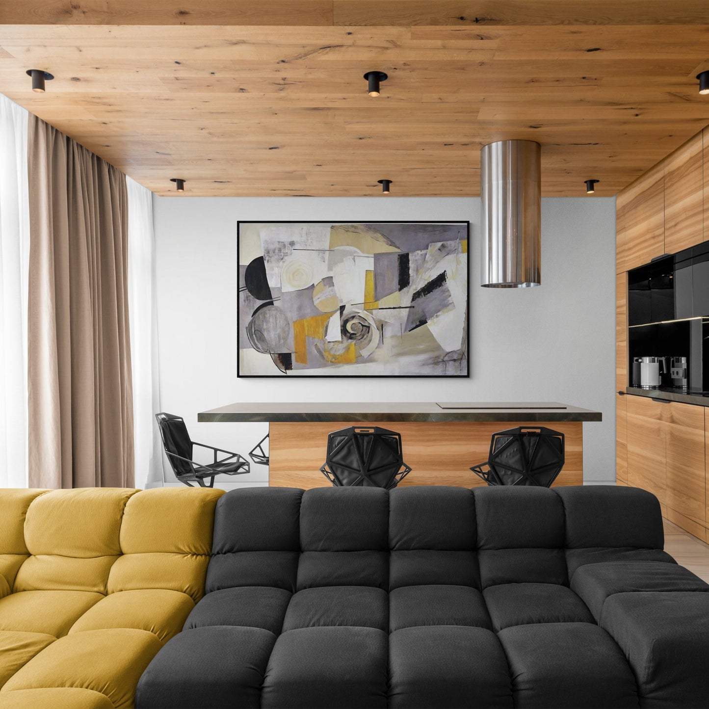 Focus Geometric Abstract Canvas Wall Art
